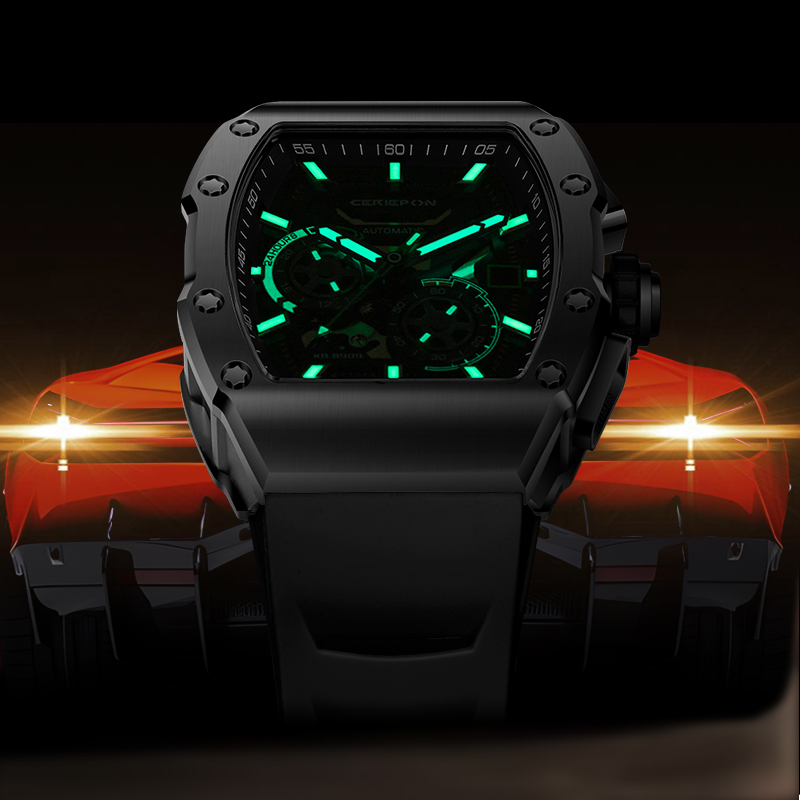 CERIEPON Wine Barrel Shape Men - огляд і ціна Rubber Strap Diver