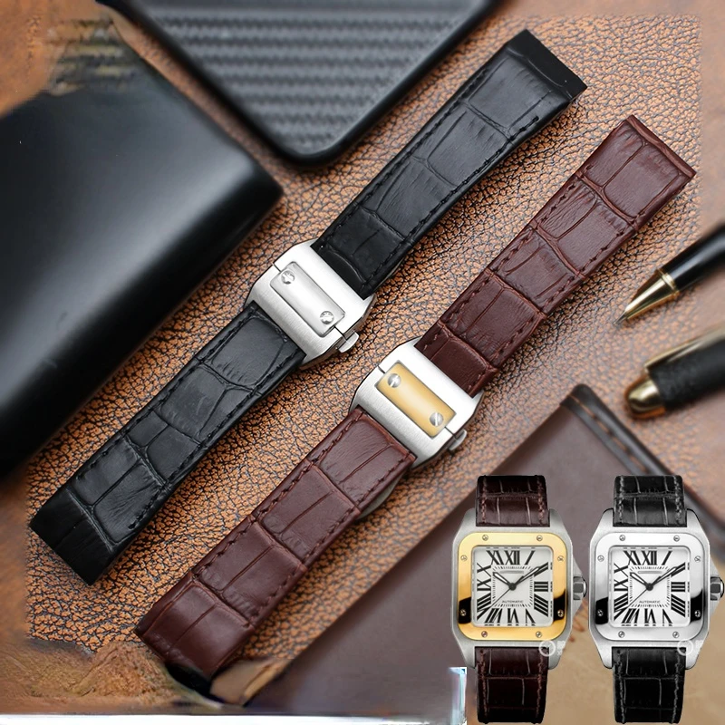Genuine Leather Watchband for  - огляд і ціна Cartier Watch Tank