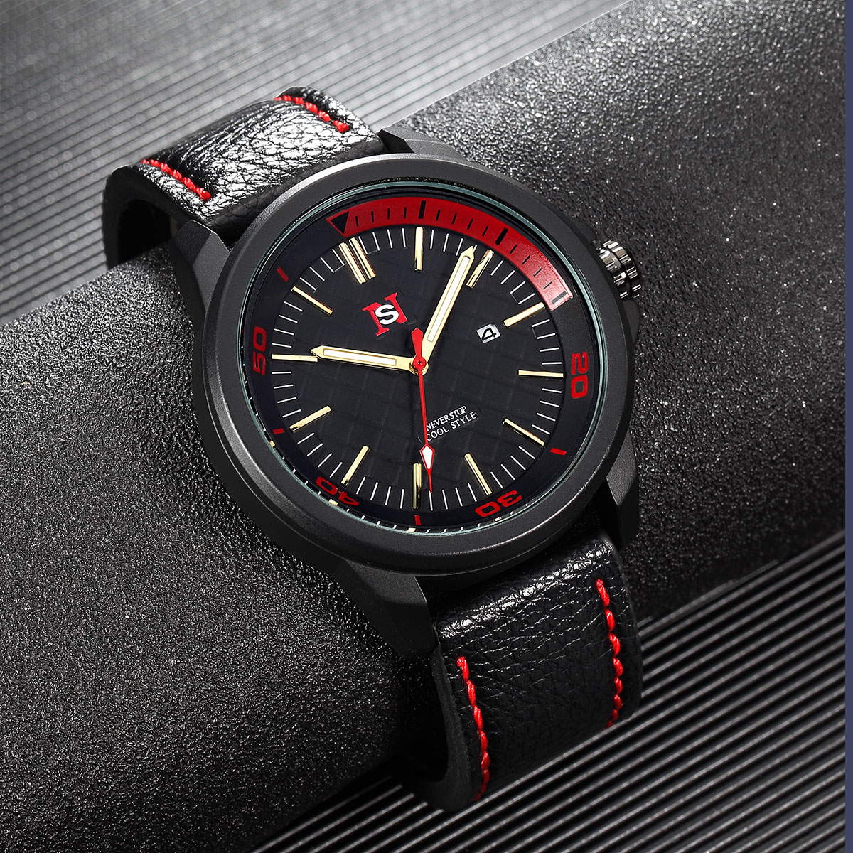 NS Simple Fashion men watch Ou - огляд і ціна Suede Strap Watch