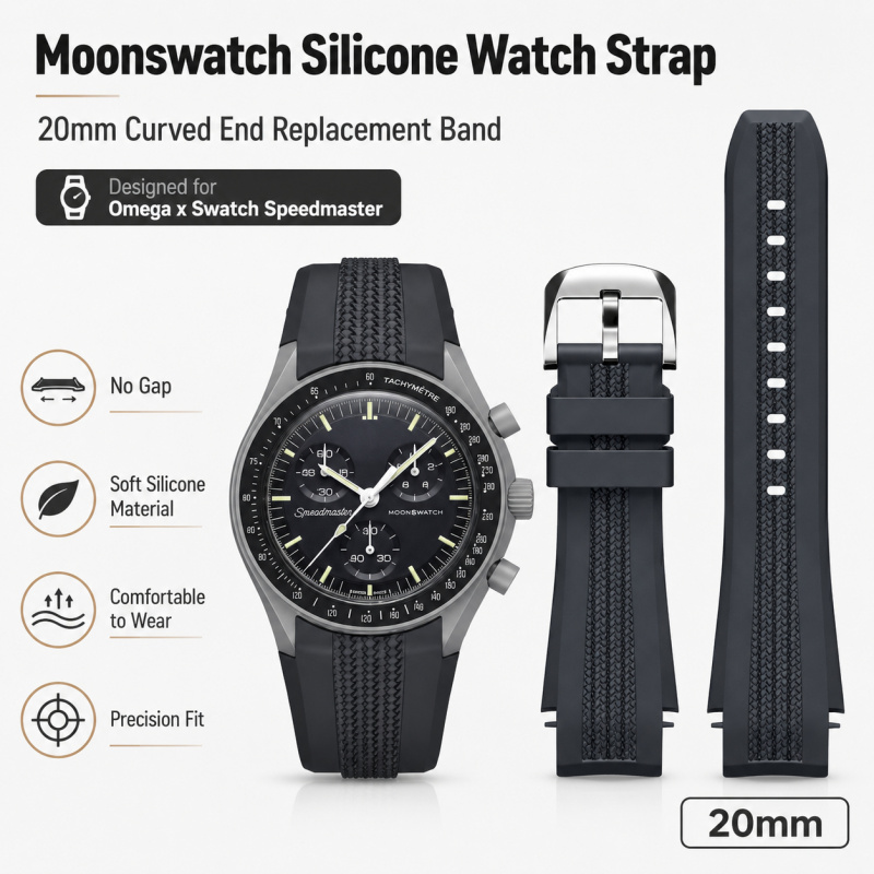20mm Curved End No Gap Silicon - огляд і ціна Omega Watch Speedmaster